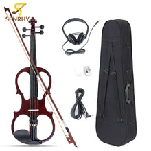 Load image into Gallery viewer, Senrhy 4/4 Electric Violin Fiddle Stringed Instrument Basswood with Fittings Cable Headphone Case For Music Lovers Beginners