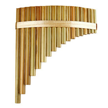 Load image into Gallery viewer, 18 Pipes Pan Flute F Key Chinese Musical Instruments Original Color Brown Traditional Woodwind Instrument Handmade Pan Pipes