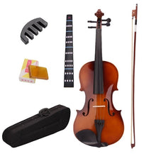 Load image into Gallery viewer, 4/4 Full Size Natural Acoustic Violin Fiddle Violino With Case Bow Rosin Mute Stickers For beginners 6 pcs/set violin sets Parts