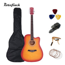 Load image into Gallery viewer, 41 inch Basswood Beginner Guitar Entry 6 String Ballad Wood Guitar Ukulele Acoustic Guitar With Wooden/Black/Blue/Sunset AGT123