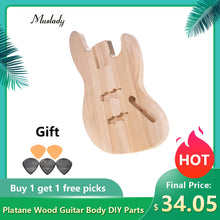 Load image into Gallery viewer, Muslady JB-T02 Unfinished Guitar Body DIY Parts Platane Wood Blank Guitar Barrel for JB Style Bass Guitars Guitar Accessories