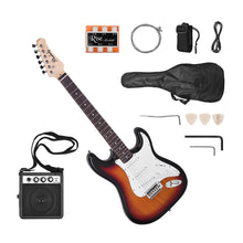 Load image into Gallery viewer, Muslady Electric Guitar Solid Wood Body Maple Neck 21 Frets 6 String with Speaker Pitch Pipe Guitar Bag Strap Picks Right Hand