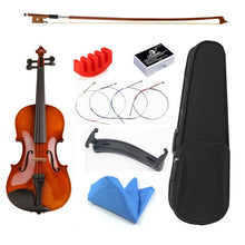 Load image into Gallery viewer, 1/8 1/16 size with Case Bow Strings Shoulder Rest Bass Wood Violin For Beginner Students
