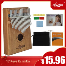 Load image into Gallery viewer, Aiersi Solid Koa 17 Keys Kalimba Thumb Piano Musical Instrument with Song Book Tune Hammer and bag