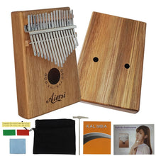 Load image into Gallery viewer, Aiersi Solid Koa 17 Keys Kalimba Thumb Piano Musical Instrument with Song Book Tune Hammer and bag