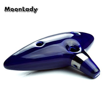 Load image into Gallery viewer, Classical Musical Instrument Ceramic Ocarina 12 Hole Kiln-fired Ceramic Alto C Legend of Zelda Ocarina Flute