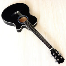 Load image into Gallery viewer, thin body acoustic-electric guitar beginner guitar with free gig bag free string black natural sunburst white color