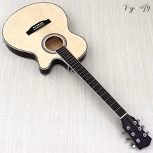 Load image into Gallery viewer, thin body acoustic-electric guitar beginner guitar with free gig bag free string black natural sunburst white color