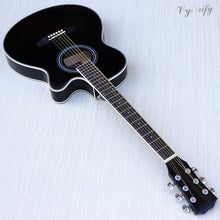 Load image into Gallery viewer, thin body acoustic-electric guitar beginner guitar with free gig bag free string black natural sunburst white color