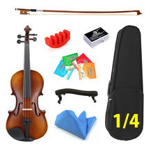 Load image into Gallery viewer, TONGLING Matte Finish Solid Wood Violin 4/4 3/4 1/4 1/8 Craft Stripe Violino for Kids Students Beginner  Case Mute Bow Strings